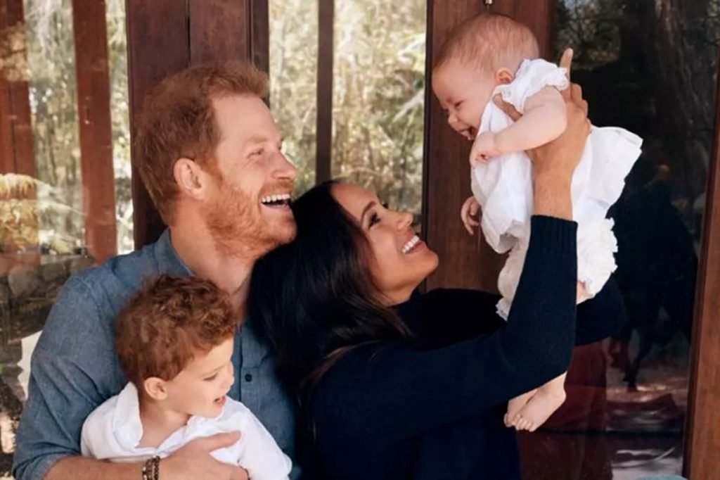 Color photos of Prince Harry, Meghan Markle, Archie and Lilybet Diana