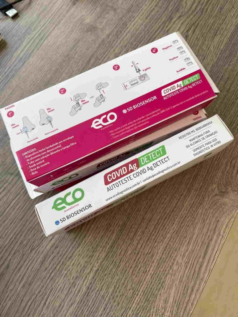 Autoteste de Covid fabricado pela empresa ECO Diagnóstico