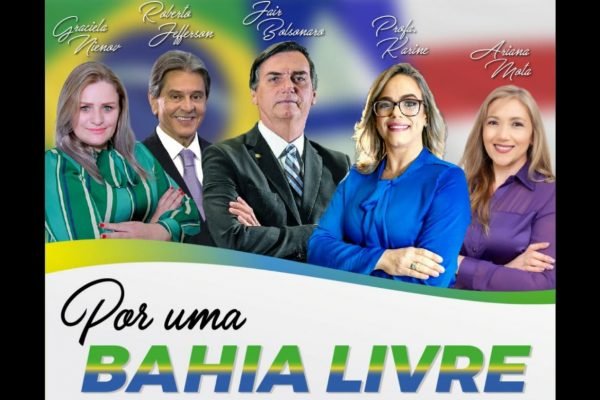 Propaganda eleitoral indevida, com Bolsonaro e Jefferson na imagem