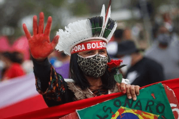 Protesto indígena contra Jair Bolsonaro