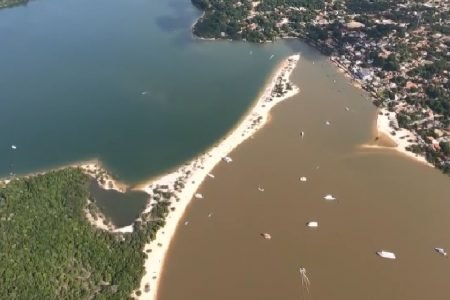 mudança na cor da água de Rio Tapajós, fotografia colorida