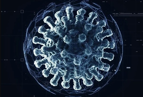 Na ilustração, vários vírus são coloridos