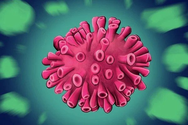 Color illustration of covid virus