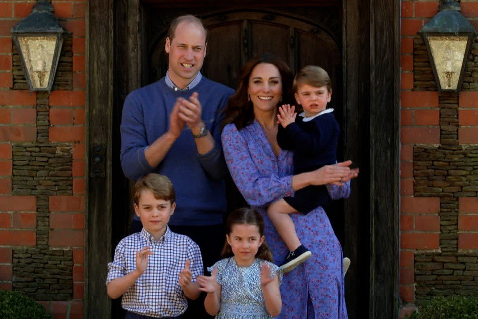 Prince William, Duke of Cambridge, Catherine Duchess of Cambridge, Prince George of Cambridge, Princess Charlotte of Cambridge and Prince Louis