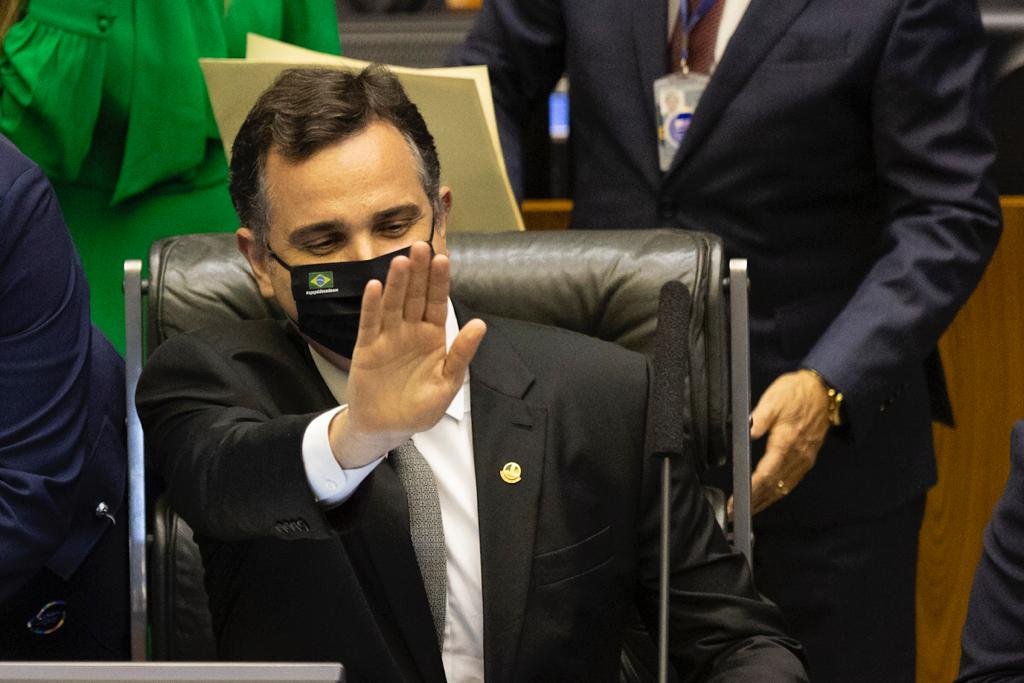 Rodrigo Pacheco durante abertura da sessão solene destinada a inaugurar a 4a Sessão Legislativa Ordinária da 56a Legislatura.8