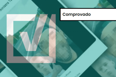 Captura de tela de publicação nas redes sociais com etiqueta de conteúdo Comprovado