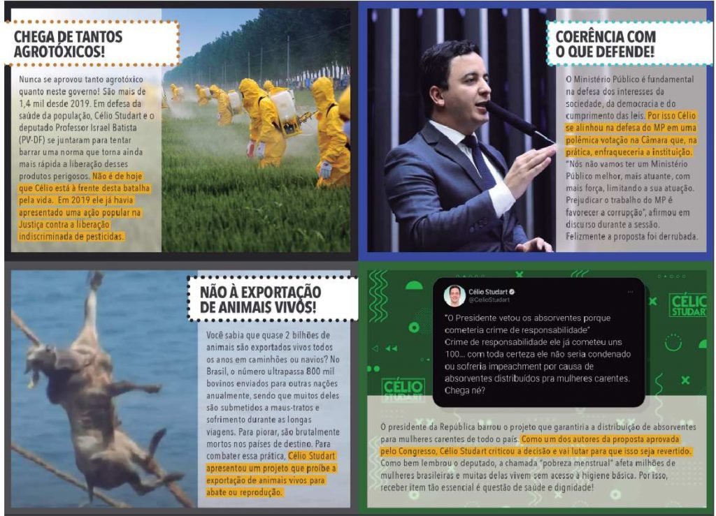 Material enviado para eleitores, segundo assessoria do deputado Célio Studart (PV-CE)