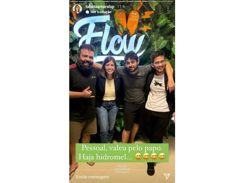 Tabata Amaral no Flow ao lado de Monark, após fala controversa sobre nazismo