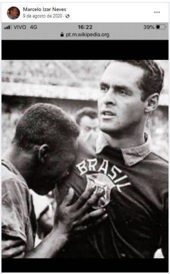 O ex-goleiro Gilmar e o ex-atacante Pelé, campeões do mundo em 1958 e 1962