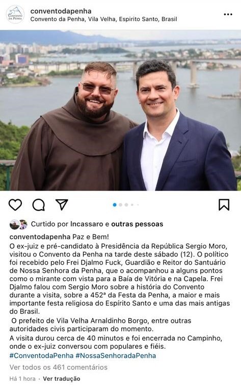 Publicação no instagram com foto e legenda