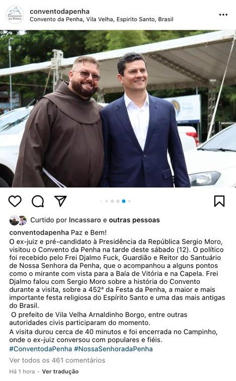Publicação no instagram com foto e legenda