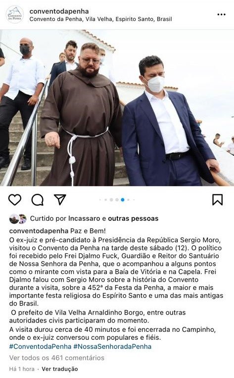Publicação no instagram com foto e legenda