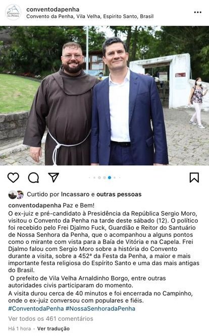 Publicação no instagram com foto e legenda