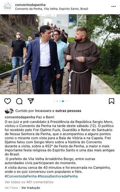 Publicação no instagram com foto e legenda