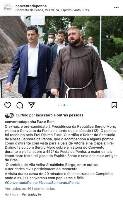 Publicação no instagram com foto e legenda