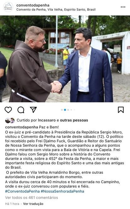 Publicação no instagram com foto e legenda