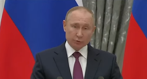 Presidente da Rússia, Vladimir Putin, em coletiva de imprensa