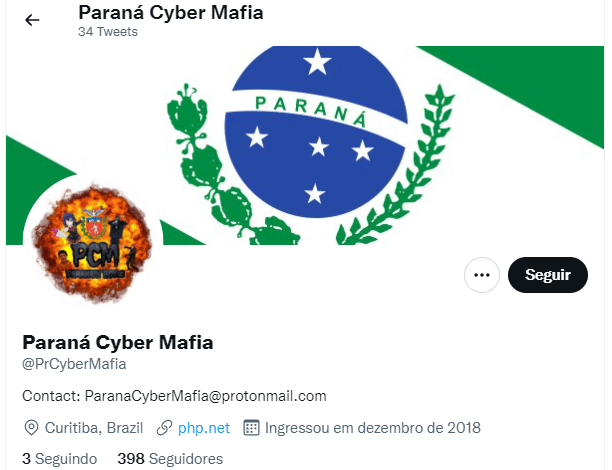 perfil do grupo hacker parana cyber mafia