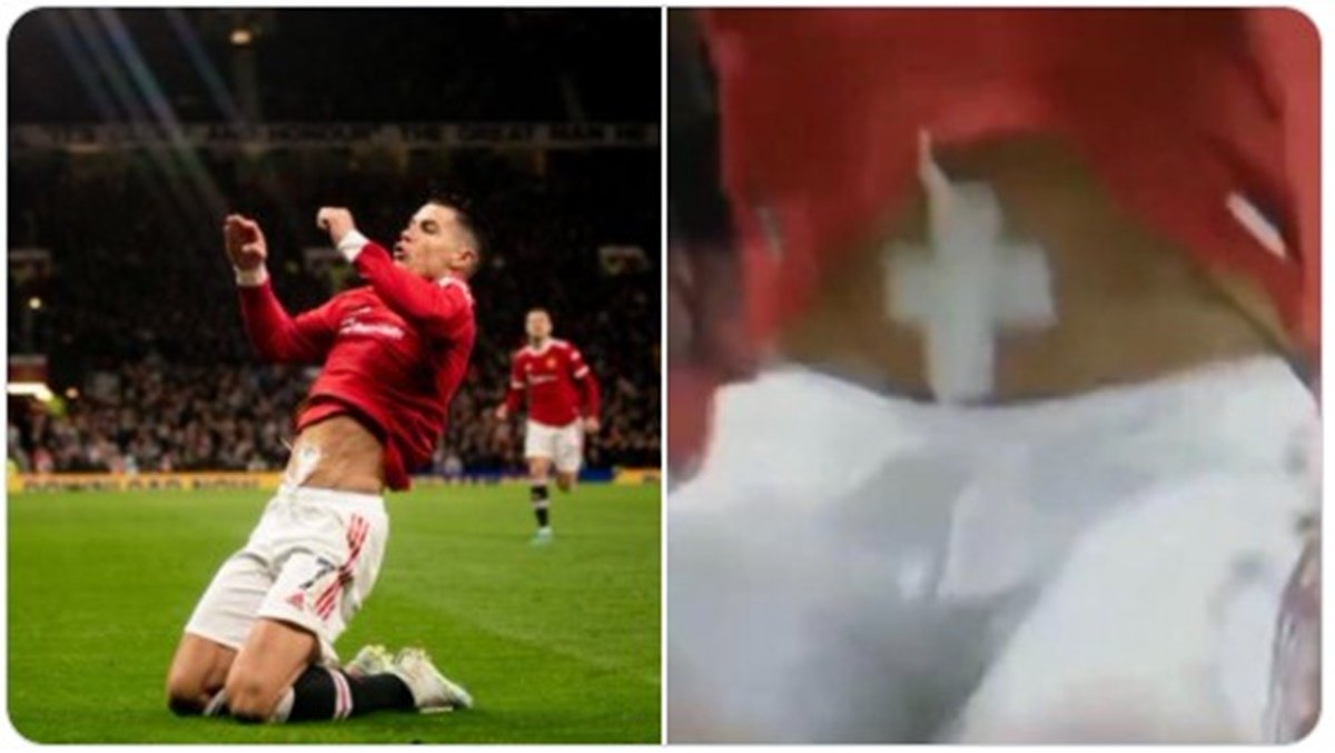 Cristiano Ronaldo aparece de esparadrapo no umbigo e web reage: Jade  Picon?