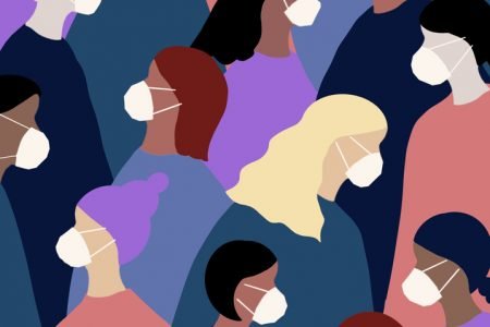 Ilustração colorida de pessoas usando máscara para se proteger de vírus sazonal-Metrópoles