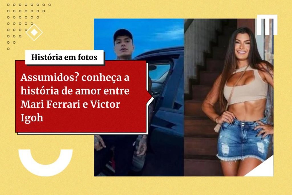 Mari Ferrari e Victor Igoh posam para fotos separadas. Ele está encostado em carro, sem camisa. Ela veste saia e blusa e sorri-Metrópoles