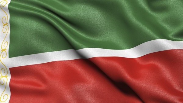 A imagem mostra a bandeira da Chechênia - Metrópoles