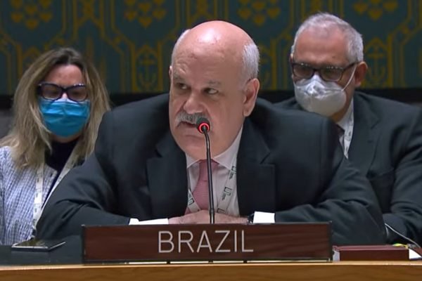 Em reunião da ONU, o embaixador brasileiro Ronaldo Costa Filho fala em discurso - Metrópoles