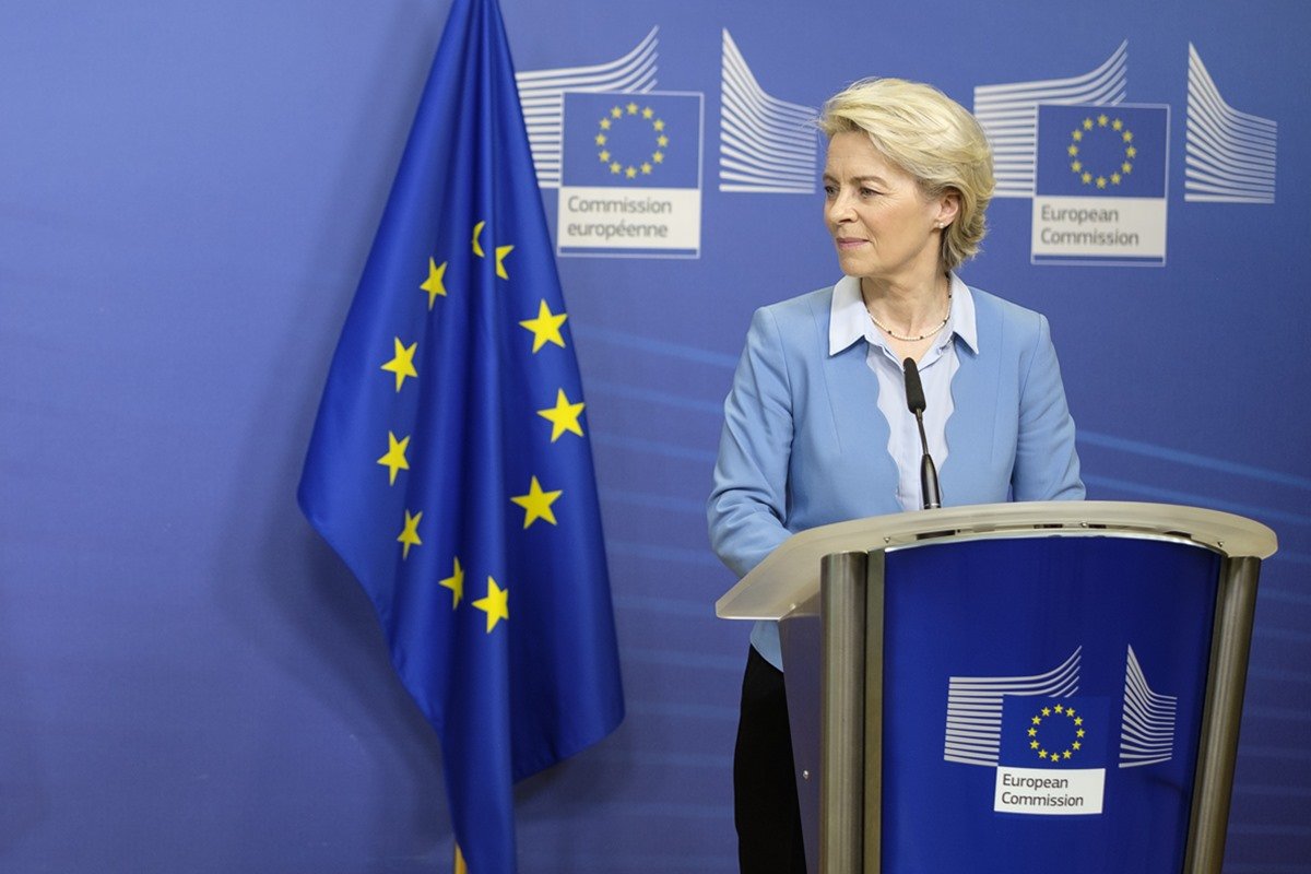 Presidente da UE, Ursula von der Leyen, discursa na Comissão - Metrópoles