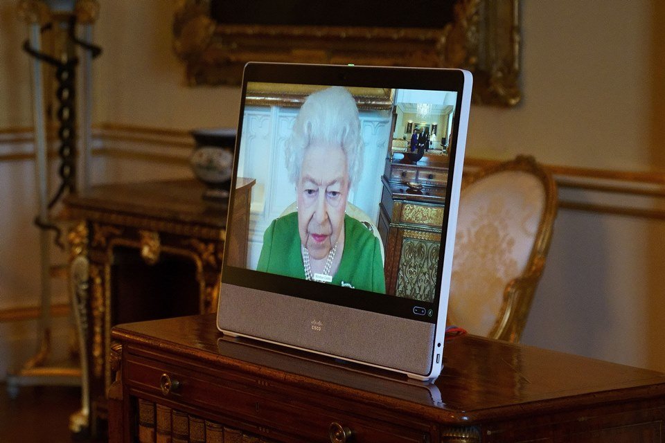 face of an elderly woman on the screen