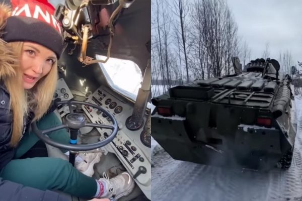 Tiktoker viraliza ao ensinar civis a dirigir tanques de guerra