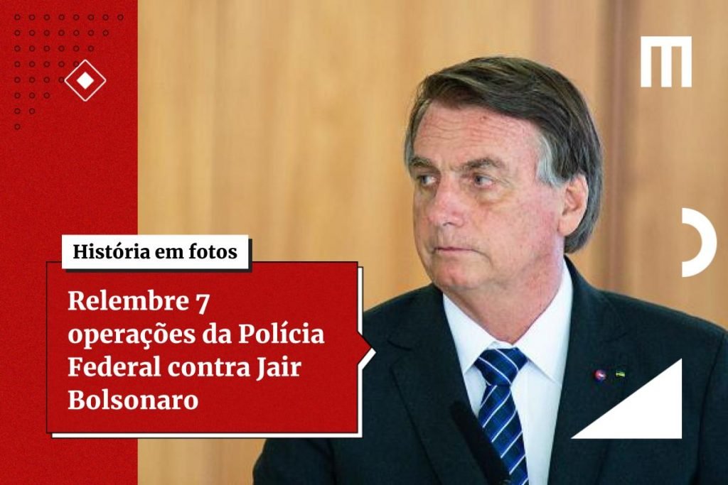 Bolsonaro olha para o lado com expressão séria. Ele veste paletó preto e gravata azul listrada -Metrópoles