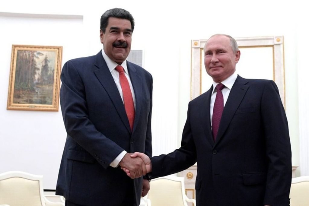 presidentes da Venezuela Nicolas Maduro e da Rússia Vladimir Putin