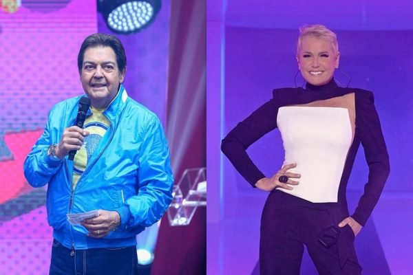 montagem com fotos de faustão e xuxa