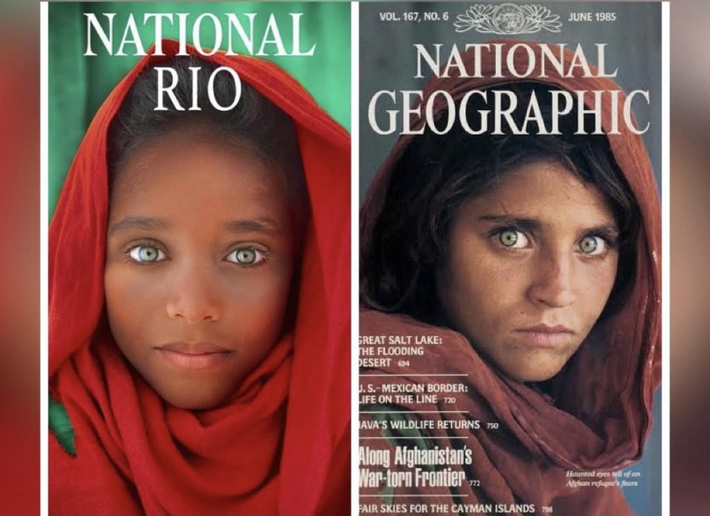Modelo de 11 anos da Cidade de Deus recriou a famosa capa de afegã na revista National Geographic