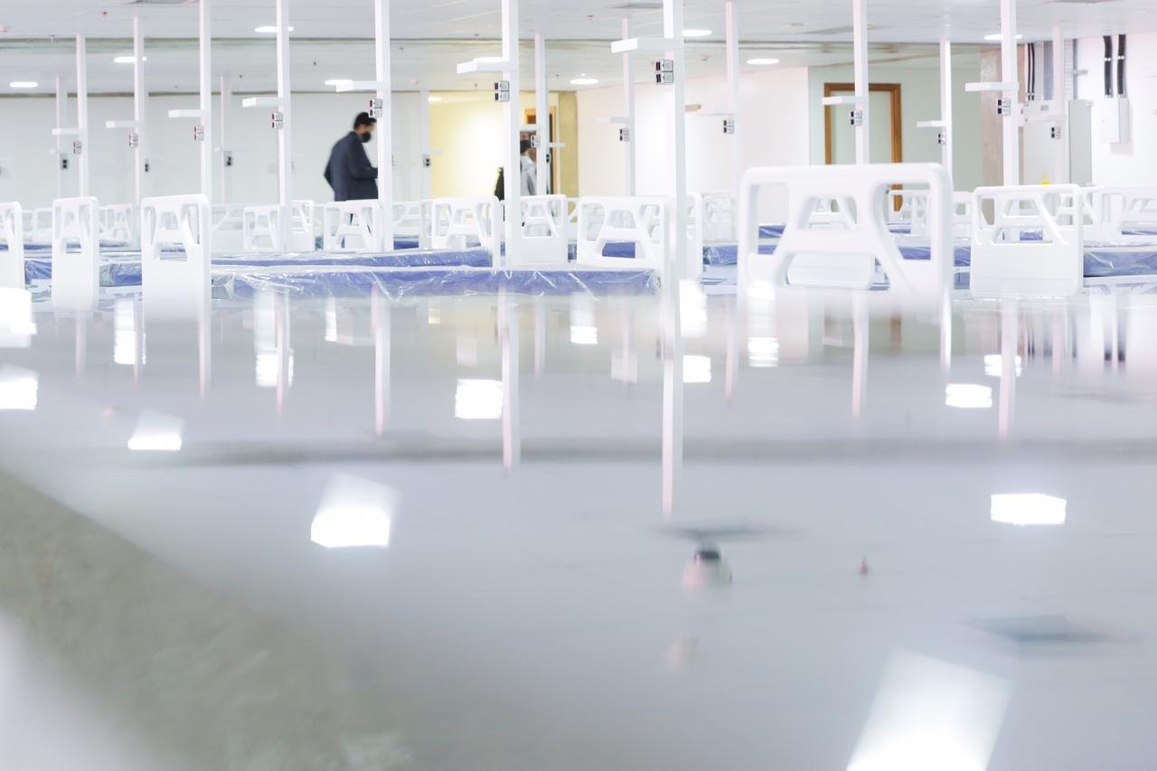 LImpeza e finalização da obra do hospital de campanha no estádio Mané garrincha