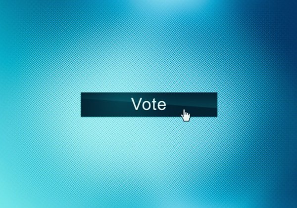 Imagem azul com a palavra vote