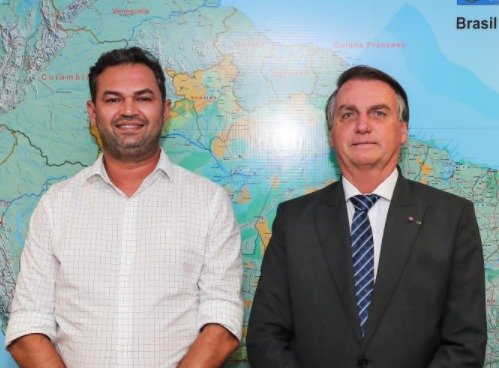Pecuarista de Ji Paraná Bruno Scheid e o presidente Jair Bolsonaro