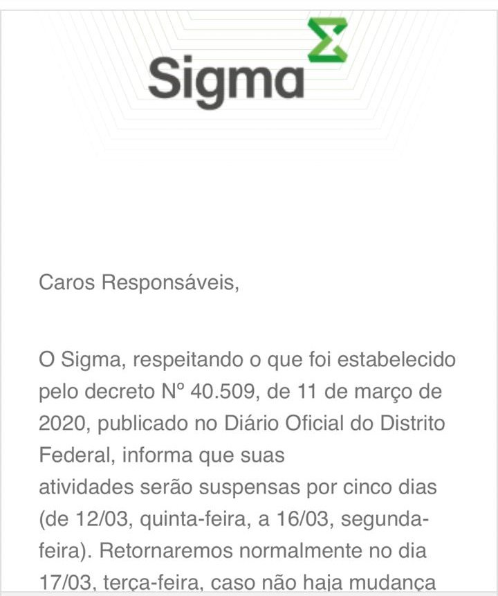 Comunicado escolas do DF suspensão aulas