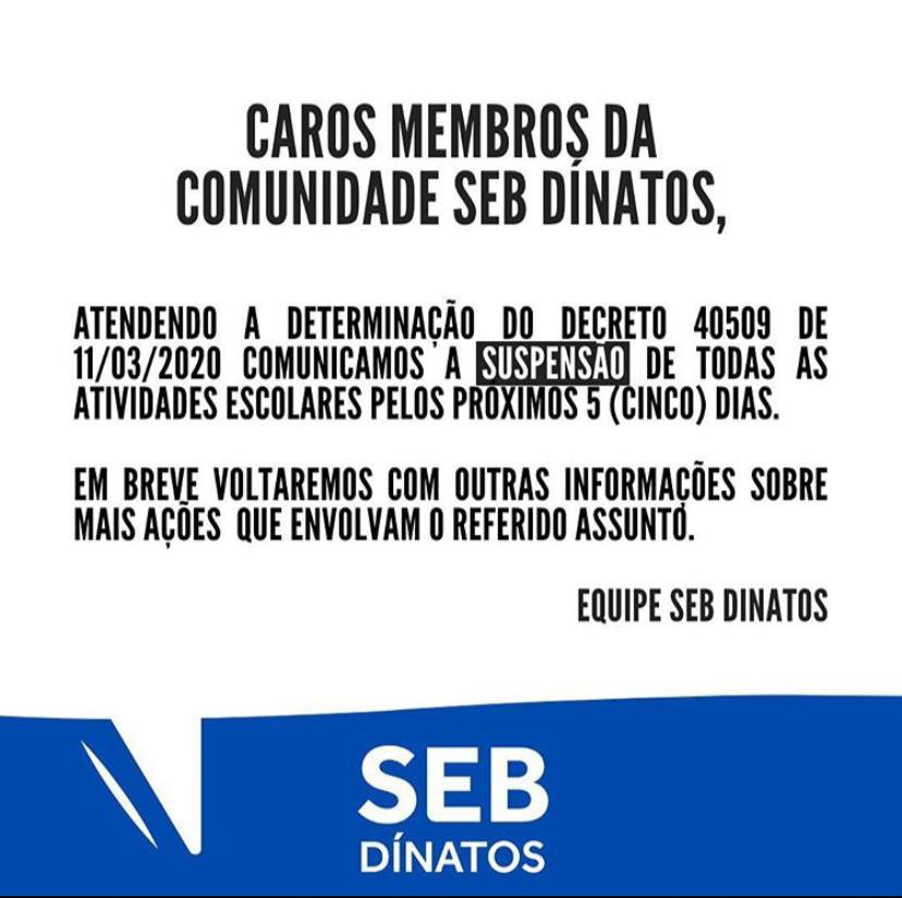 Comunicado escolas do DF suspensão aulas