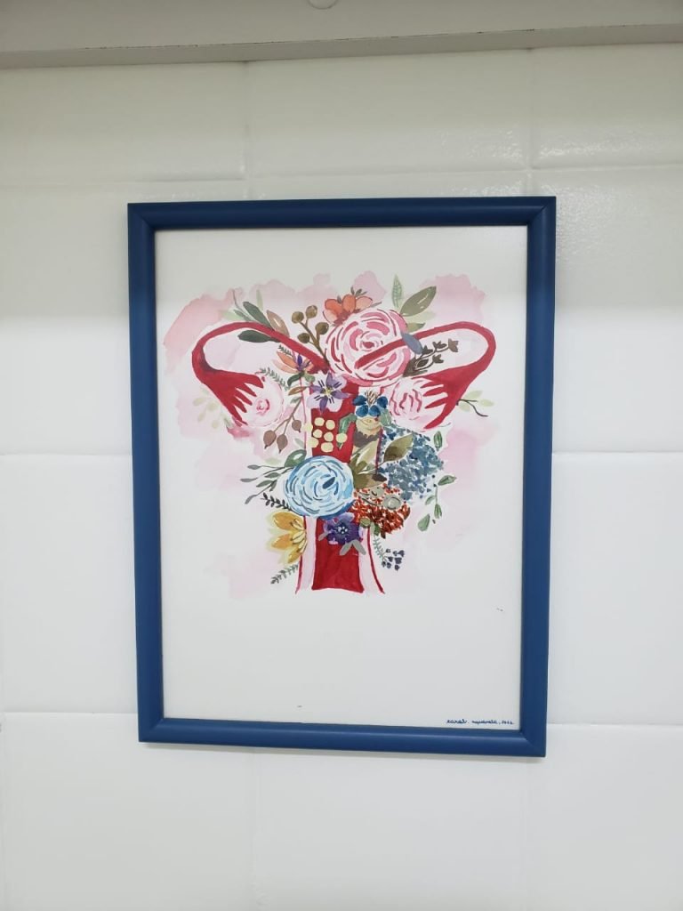 Quadro das trompas de falópio em forma de flor