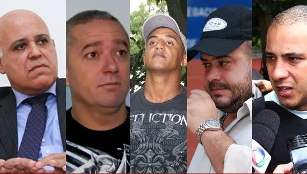 Acusados pela morte do jornalista e cronista esportivo Valério Luiz, em Goiânia, Goiás