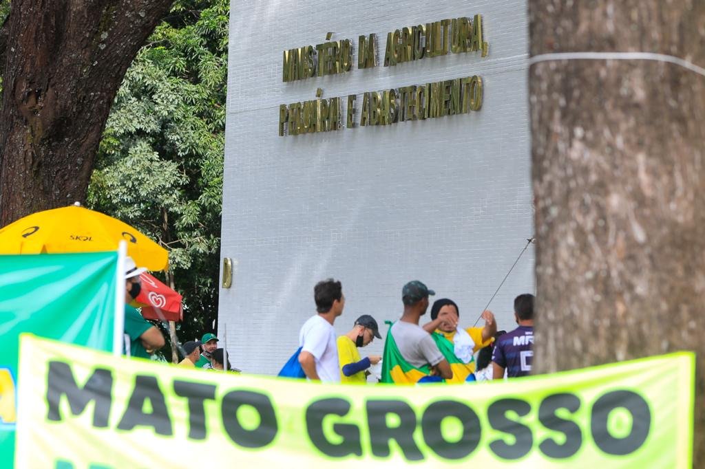 Manifestantes pro Bolsonaro na Esplanada