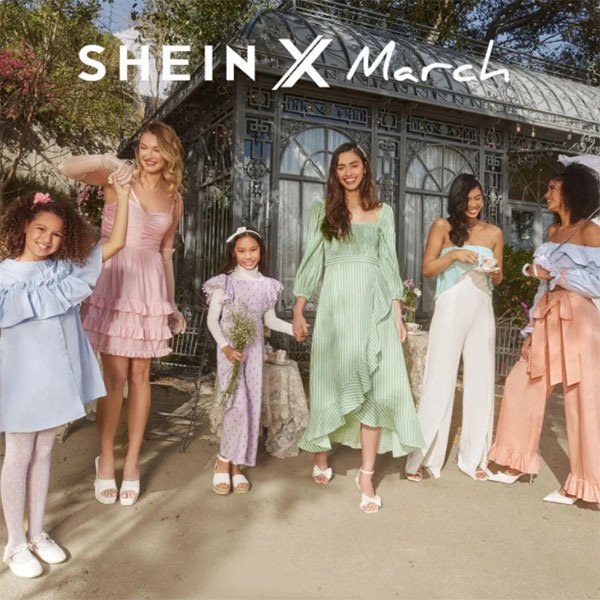 Mulheres na campanha de roupas da marca chinesa Shein