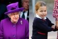 Rainha Elizabeth e princesa Charlotte