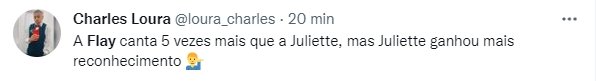 Muitos usuários do Twitter criticaram Juliette após vídeo de Flay cantando Whitney Houston
