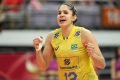 Natália Zilia, ponteira de vôlei, jogando em Grand Prix, na China - Metrópoles