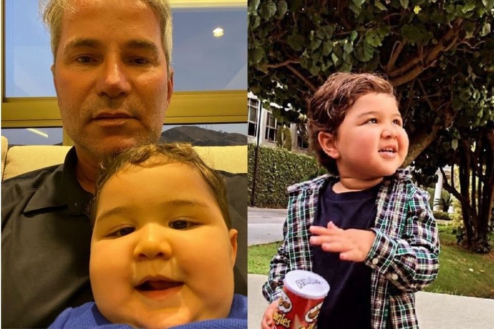 a montagem colorida mostra o pastor Márcio Poncio com Josué, na foto da esquerda, e Josué sozinho na foto da direita