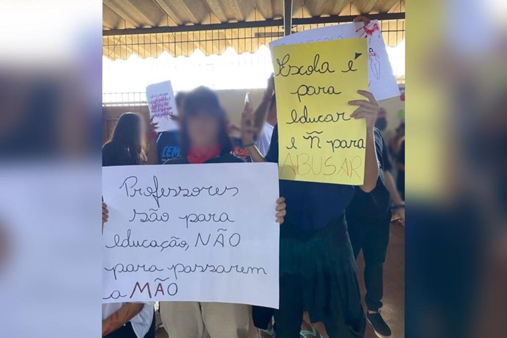 Alunos protestam contra assédio em escola pública do DF- Metrópoles