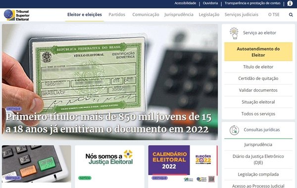 Print do site do Tribunal Superior Eleitoral -Metrópoles