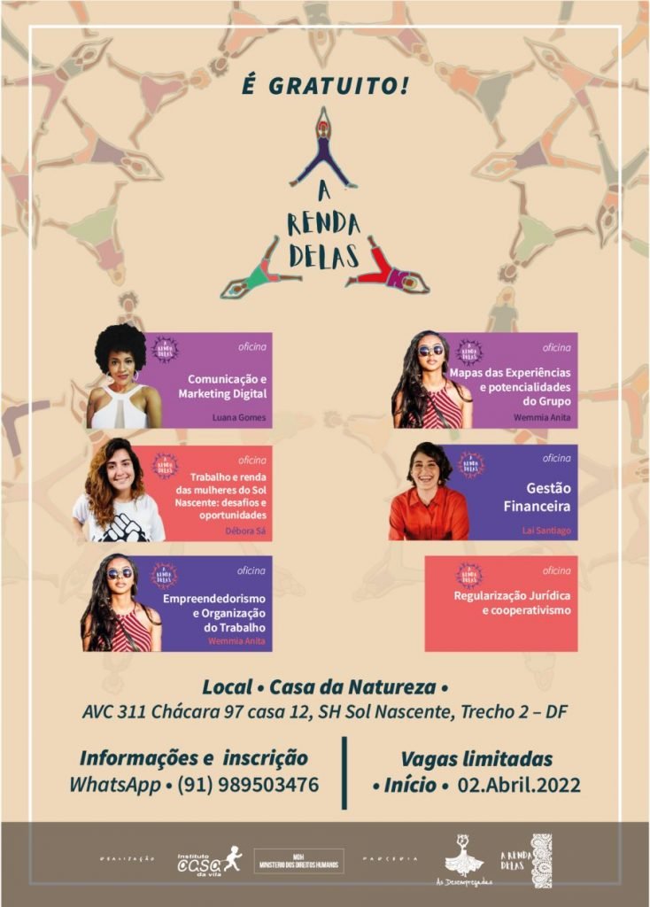 Flyer do projeto A Renda Delas